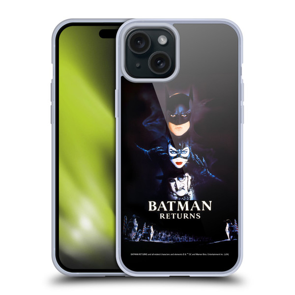 Batman Returns Key Art Poster Soft Gel Case for Apple iPhone 15 Plus