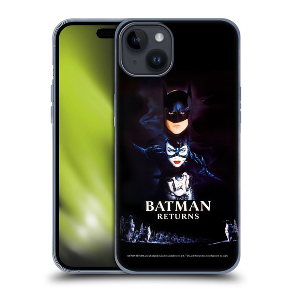 Batman Returns Key Art Poster Soft Gel Case for Apple iPhone 15 Plus