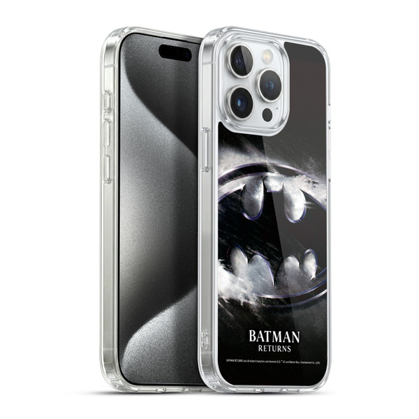 Batman Returns Key Art Oversized Logo Soft Gel Case for Apple iPhone 15 Pro Max & MagSafe