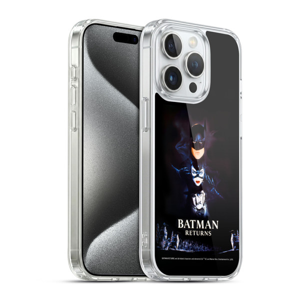 Batman Returns Key Art Poster Soft Gel Case for Apple iPhone 15 Pro & MagSafe