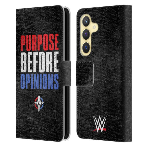 WWE Austin Theory Purpose Before Opinions Leather Book Wallet Case Cover For Samsung Galaxy S24 5G
