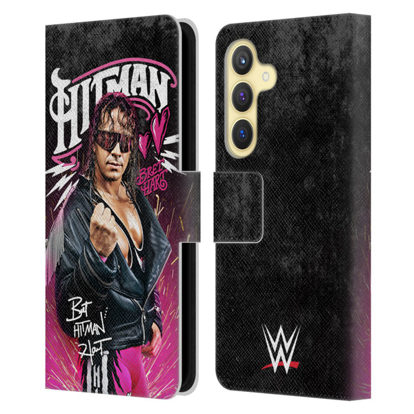 WWE Bret Hart Hitman Graphics Leather Book Wallet Case Cover For Samsung Galaxy S24 5G