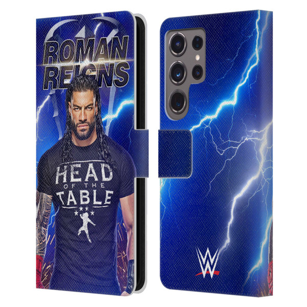 WWE Roman Reigns Lightning Leather Book Wallet Case Cover For Samsung Galaxy S24 Ultra 5G