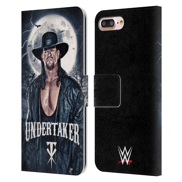 WWE The Undertaker Portrait Leather Book Wallet Case Cover For Apple iPhone 7 Plus / iPhone 8 Plus