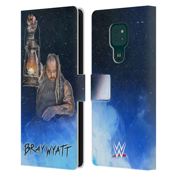 WWE Bray Wyatt Portrait Leather Book Wallet Case Cover For Motorola Moto G9 Play