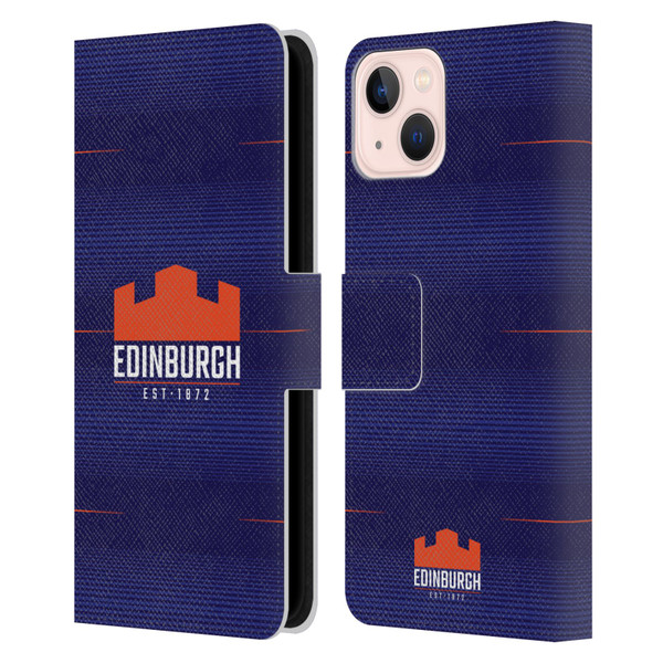 Edinburgh Rugby 2023/24 Crest Kit Home Leather Book Wallet Case Cover For Apple iPhone 13