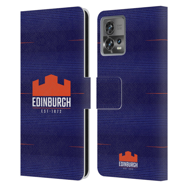 Edinburgh Rugby 2023/24 Crest Kit Home Leather Book Wallet Case Cover For Motorola Moto Edge 30 Fusion