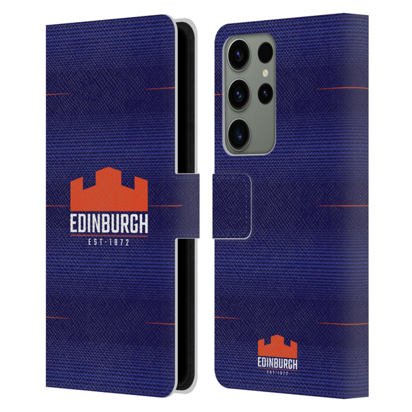 Edinburgh Rugby 2023/24 Crest Kit Home Leather Book Wallet Case Cover For Samsung Galaxy S23 Ultra 5G