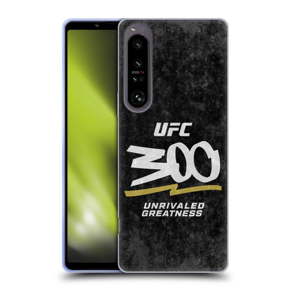 UFC 300 Logo Unrivaled Greatness Distressed Soft Gel Case for Sony Xperia 1 IV