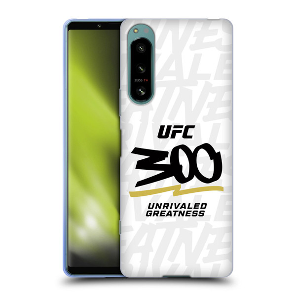UFC 300 Logo Unrivaled Greatness White Soft Gel Case for Sony Xperia 5 IV