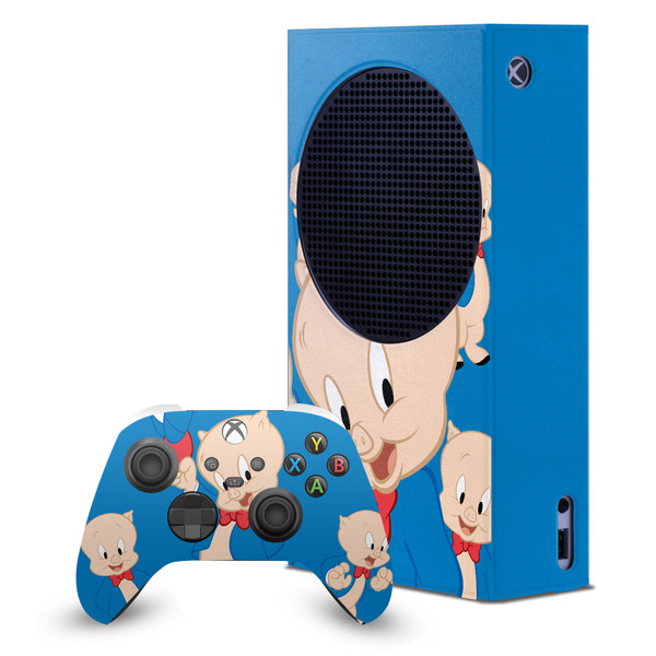 Looney Tunes Graphics and Characters Porky Pig Game Console Wrap and Game Controller Skin Bundle for Microsoft Series S Console & Controller