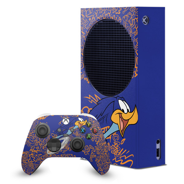 Looney Tunes Graphics and Characters Road Runner Game Console Wrap and Game Controller Skin Bundle for Microsoft Series S Console & Controller