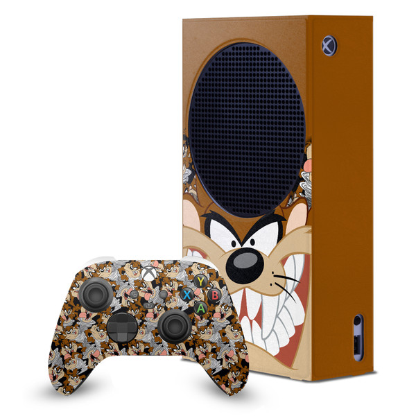 Looney Tunes Graphics and Characters Tasmanian Devil Game Console Wrap and Game Controller Skin Bundle for Microsoft Series S Console & Controller