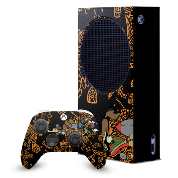 Looney Tunes Graphics and Characters Wile E. Coyote Game Console Wrap and Game Controller Skin Bundle for Microsoft Series S Console & Controller