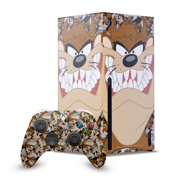 Looney Tunes Graphics and Characters Tasmanian Devil Game Console Wrap and Game Controller Skin Bundle for Microsoft Series X Console & Controller