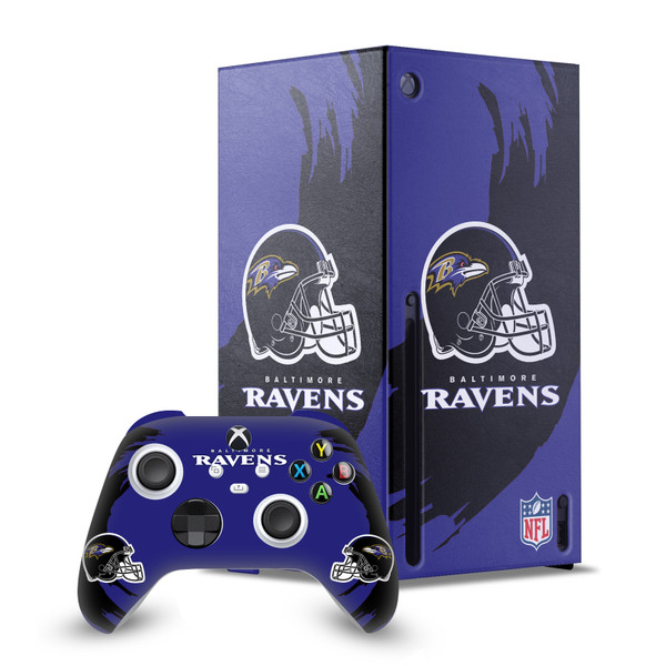 NFL Baltimore Ravens Sweep Stroke Game Console Wrap and Game Controller Skin Bundle for Microsoft Series X Console & Controller