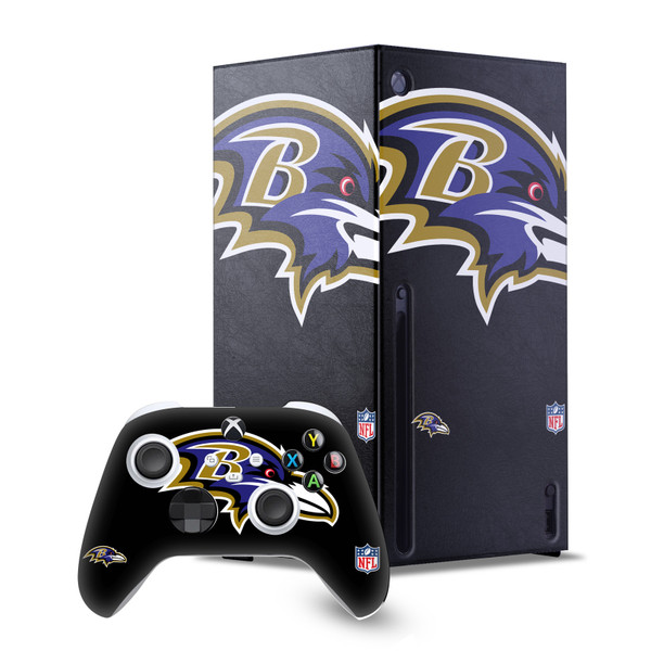 NFL Baltimore Ravens Oversize Game Console Wrap and Game Controller Skin Bundle for Microsoft Series X Console & Controller