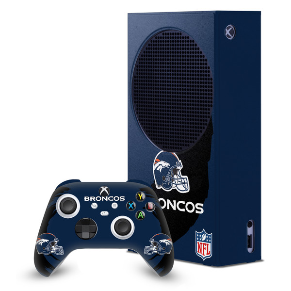 NFL Denver Broncos Sweep Stroke Game Console Wrap and Game Controller Skin Bundle for Microsoft Series S Console & Controller