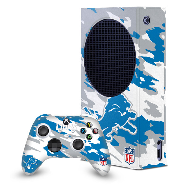 NFL Detroit Lions Camou Game Console Wrap and Game Controller Skin Bundle for Microsoft Series S Console & Controller