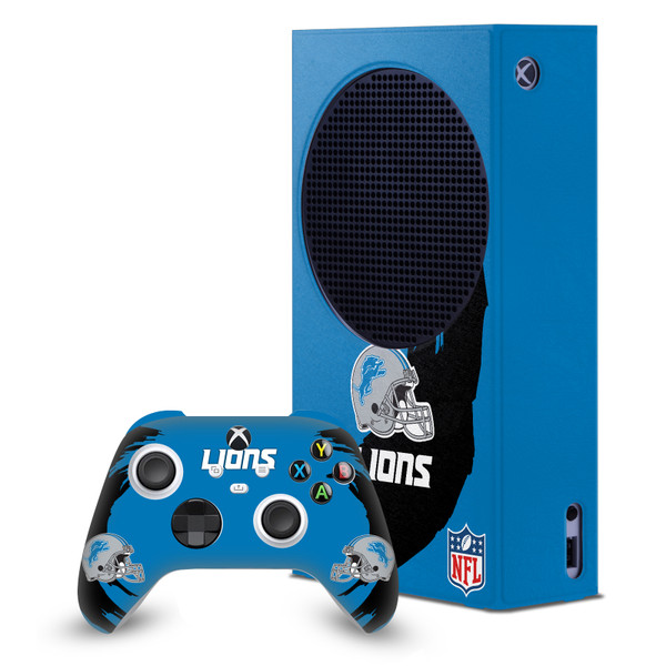 NFL Detroit Lions Sweep Stroke Game Console Wrap and Game Controller Skin Bundle for Microsoft Series S Console & Controller