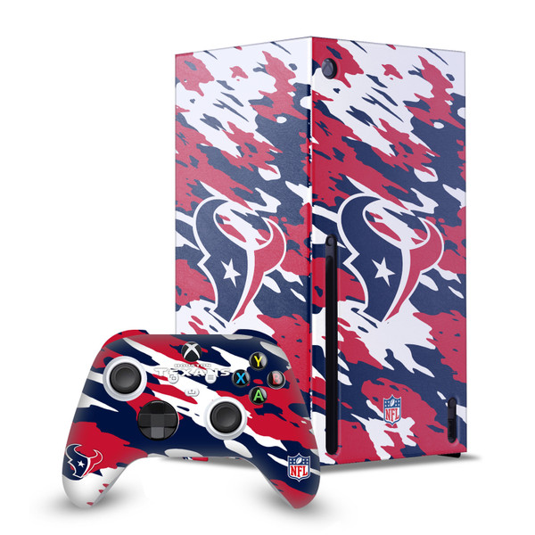 NFL Houston Texans Camou Game Console Wrap and Game Controller Skin Bundle for Microsoft Series X Console & Controller