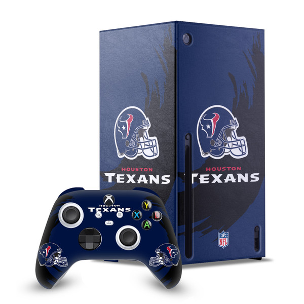NFL Houston Texans Sweep Stroke Game Console Wrap and Game Controller Skin Bundle for Microsoft Series X Console & Controller