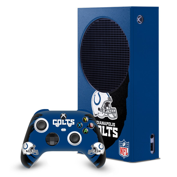 NFL Indianapolis Colts Sweep Stroke Game Console Wrap and Game Controller Skin Bundle for Microsoft Series S Console & Controller