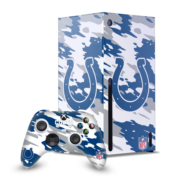 NFL Indianapolis Colts Camou Game Console Wrap and Game Controller Skin Bundle for Microsoft Series X Console & Controller