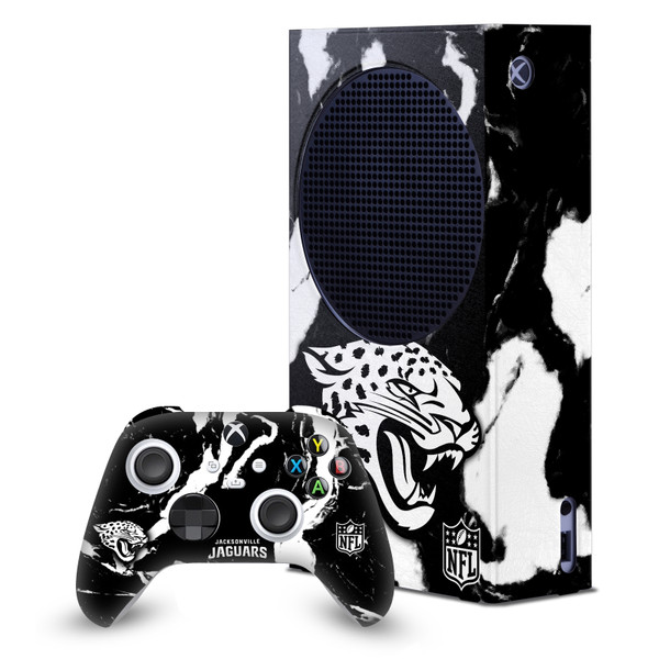 NFL Jacksonville Jaguars Marble Game Console Wrap and Game Controller Skin Bundle for Microsoft Series S Console & Controller