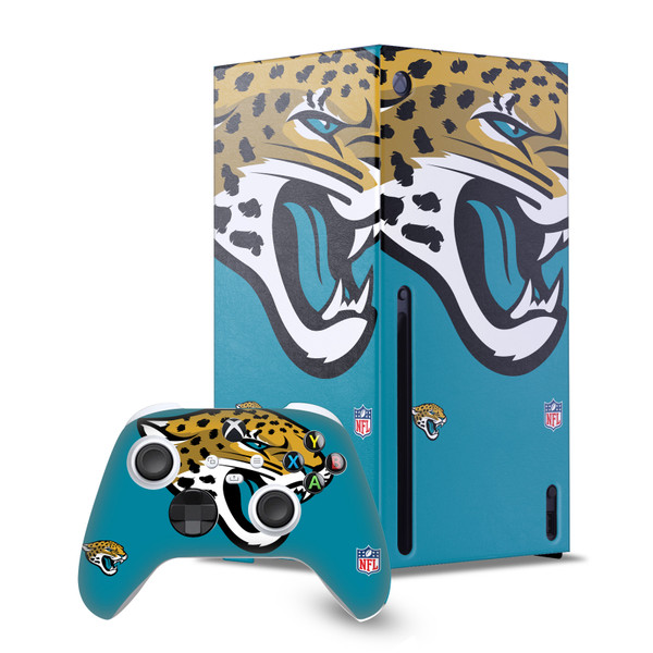 NFL Jacksonville Jaguars Oversize Game Console Wrap and Game Controller Skin Bundle for Microsoft Series X Console & Controller