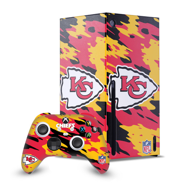 NFL Kansas City Chiefs Camou Game Console Wrap and Game Controller Skin Bundle for Microsoft Series X Console & Controller