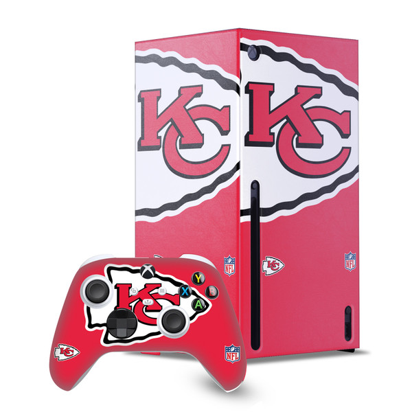 NFL Kansas City Chiefs Oversize Game Console Wrap and Game Controller Skin Bundle for Microsoft Series X Console & Controller