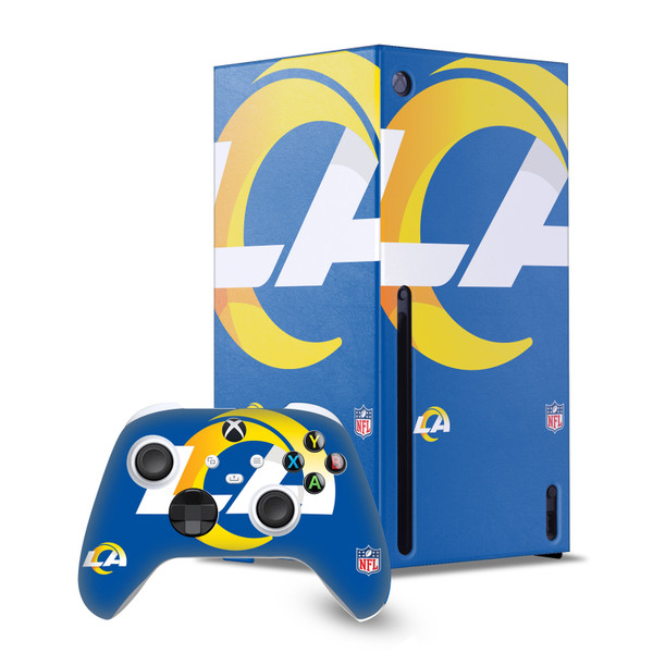 NFL Los Angeles Rams Oversize Game Console Wrap and Game Controller Skin Bundle for Microsoft Series X Console & Controller