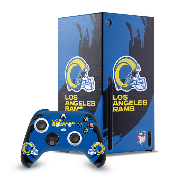 NFL Los Angeles Rams Sweep Stroke Game Console Wrap and Game Controller Skin Bundle for Microsoft Series X Console & Controller