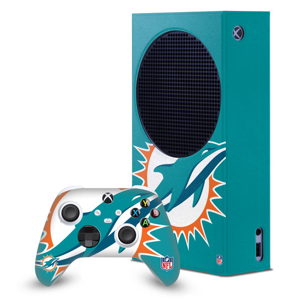 NFL Miami Dolphins Oversize Game Console Wrap and Game Controller Skin Bundle for Microsoft Series S Console & Controller