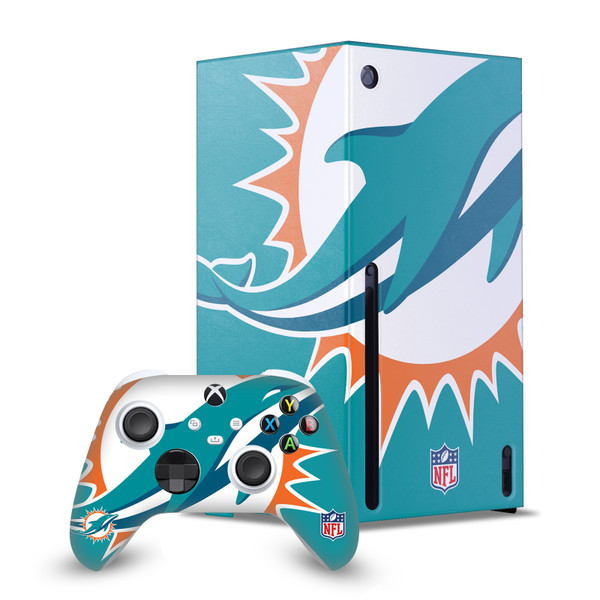 NFL Miami Dolphins Oversize Game Console Wrap and Game Controller Skin Bundle for Microsoft Series X Console & Controller