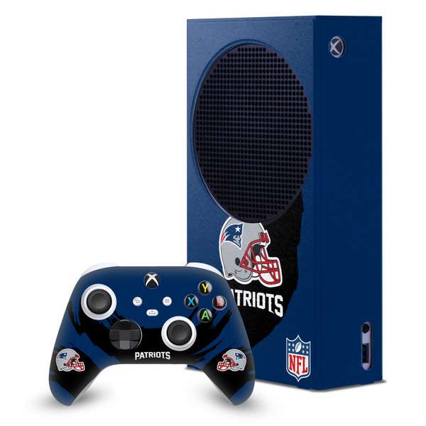 NFL New England Patriots Sweep Stroke Game Console Wrap and Game Controller Skin Bundle for Microsoft Series S Console & Controller