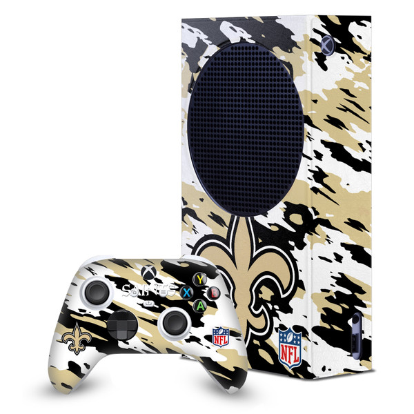 NFL New Orleans Saints Camou Game Console Wrap and Game Controller Skin Bundle for Microsoft Series S Console & Controller