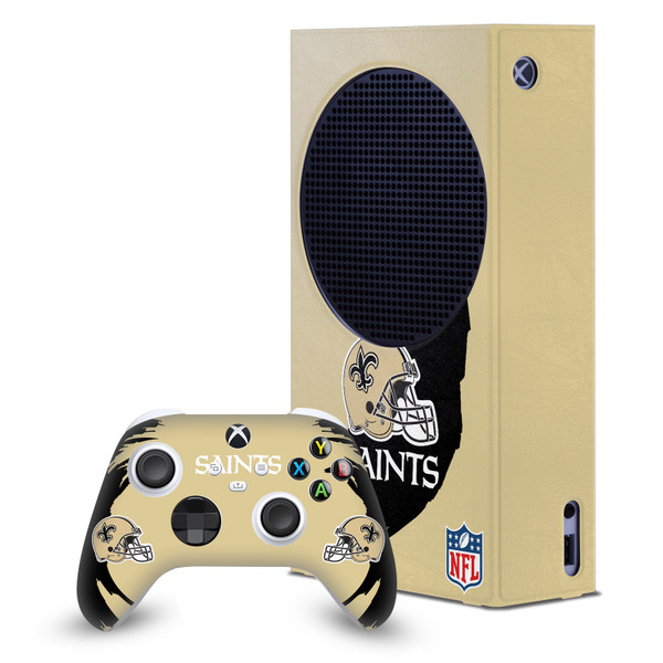 NFL New Orleans Saints Sweep Stroke Game Console Wrap and Game Controller Skin Bundle for Microsoft Series S Console & Controller