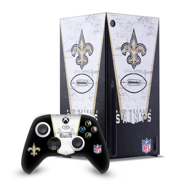 NFL New Orleans Saints Banner Game Console Wrap and Game Controller Skin Bundle for Microsoft Series X Console & Controller
