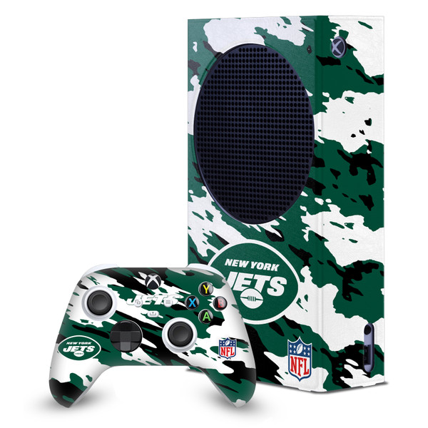 NFL New York Jets Camou Game Console Wrap and Game Controller Skin Bundle for Microsoft Series S Console & Controller