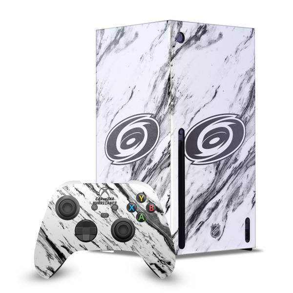 NHL Carolina Hurricanes Marble Game Console Wrap and Game Controller Skin Bundle for Microsoft Series X Console & Controller