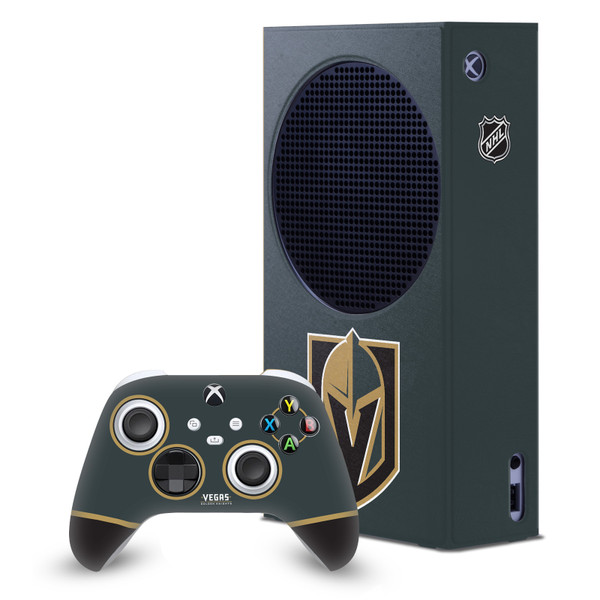 NHL Vegas Golden Knights Plain Game Console Wrap and Game Controller Skin Bundle for Microsoft Series S Console & Controller