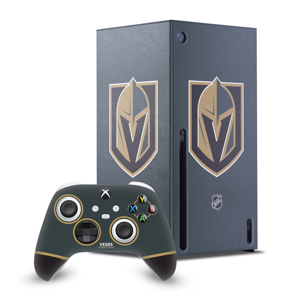 NHL Vegas Golden Knights Plain Game Console Wrap and Game Controller Skin Bundle for Microsoft Series X Console & Controller