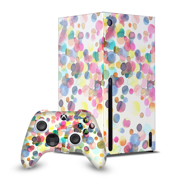 Ninola Art Mix Dots Game Console Wrap and Game Controller Skin Bundle for Microsoft Series X Console & Controller