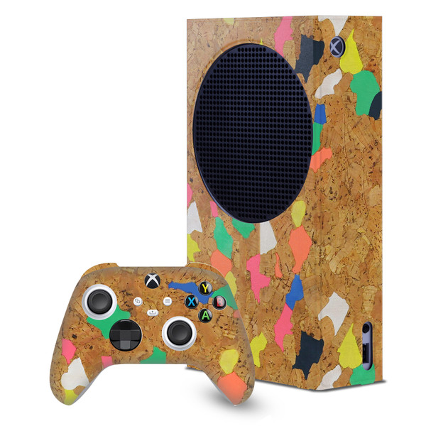 Ninola Assorted Colourful Cork Game Console Wrap and Game Controller Skin Bundle for Microsoft Series S Console & Controller