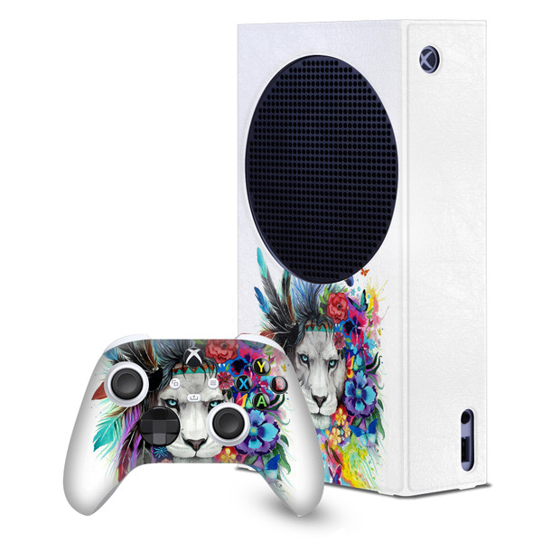 Pixie Cold Art Mix King Of The Lions Game Console Wrap and Game Controller Skin Bundle for Microsoft Series S Console & Controller
