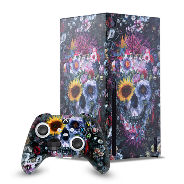 Riza Peker Art Mix Skull Game Console Wrap and Game Controller Skin Bundle for Microsoft Series X Console & Controller