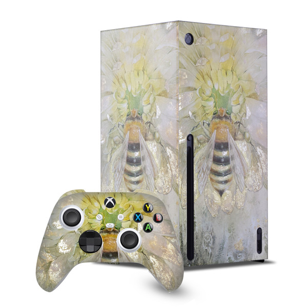 Stephanie Law Art Mix Bee Game Console Wrap and Game Controller Skin Bundle for Microsoft Series X Console & Controller