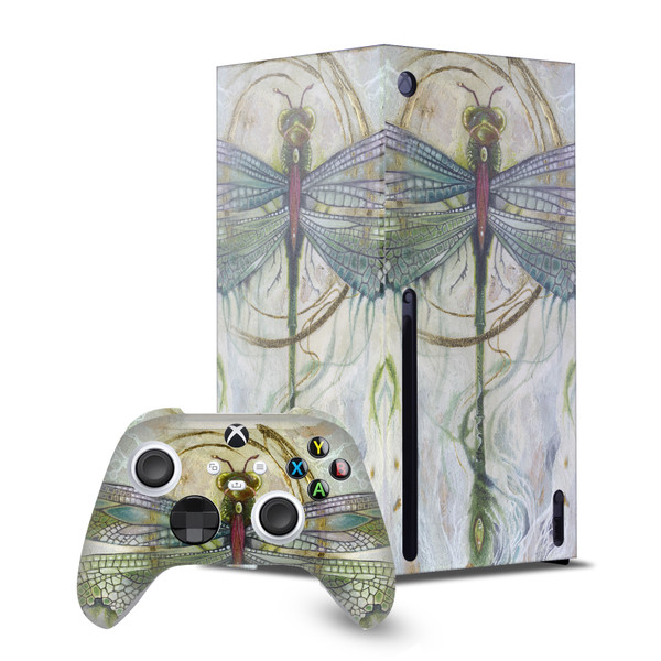 Stephanie Law Art Mix Damselfly 2 Game Console Wrap and Game Controller Skin Bundle for Microsoft Series X Console & Controller